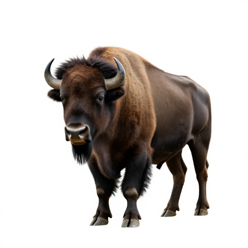 Bison isolated on a white background