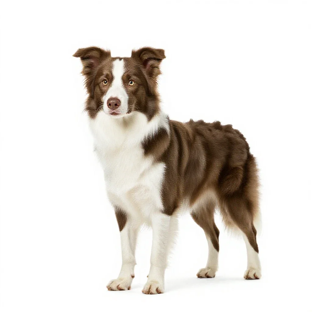 Border collie mid-leap isolated on a white background
