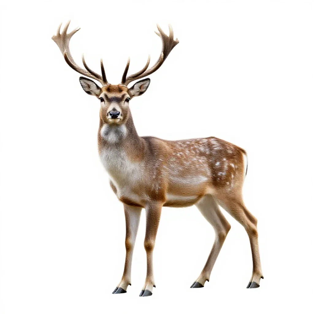 Crystalline deer isolated on a white background