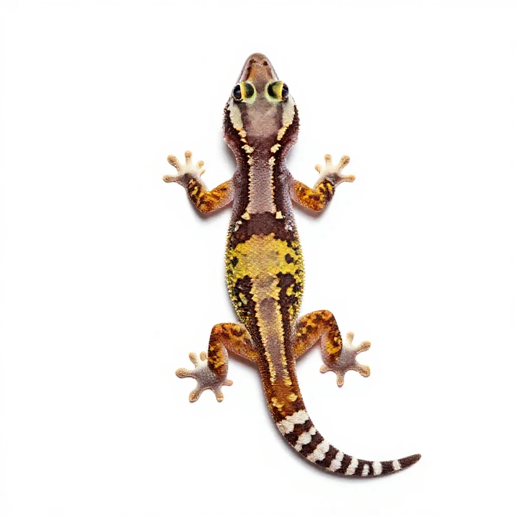 Gecko on glass isolated on a white background