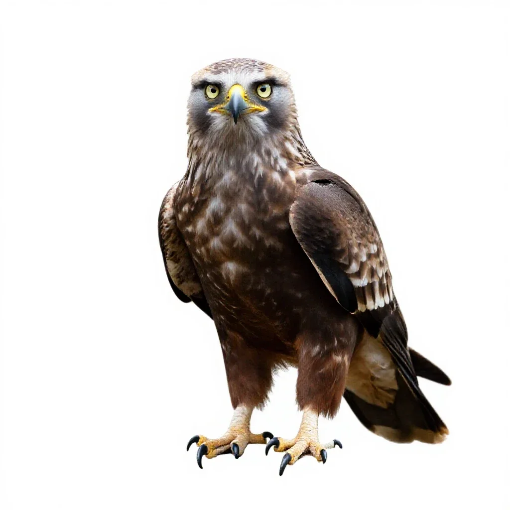 Griffin perched isolated on a white background