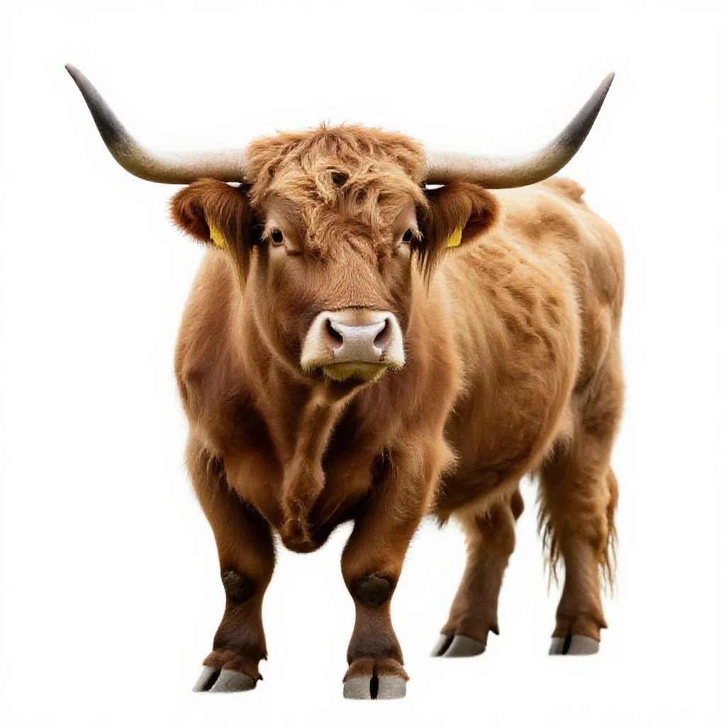 Highland cow isolated on a white background