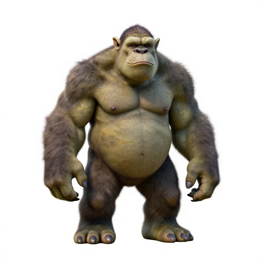 Hulking troll isolated on a white background