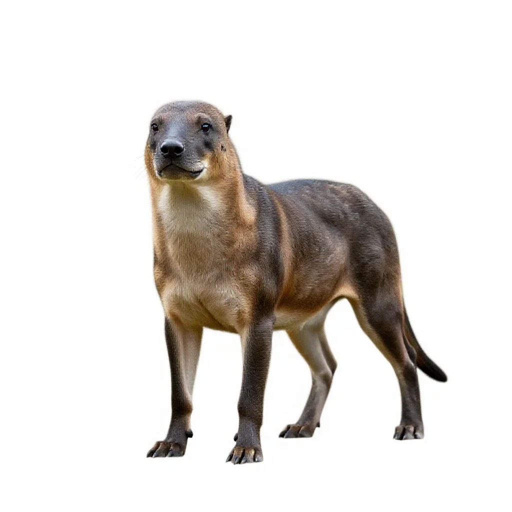 Kelpie rising from water isolated on a white background