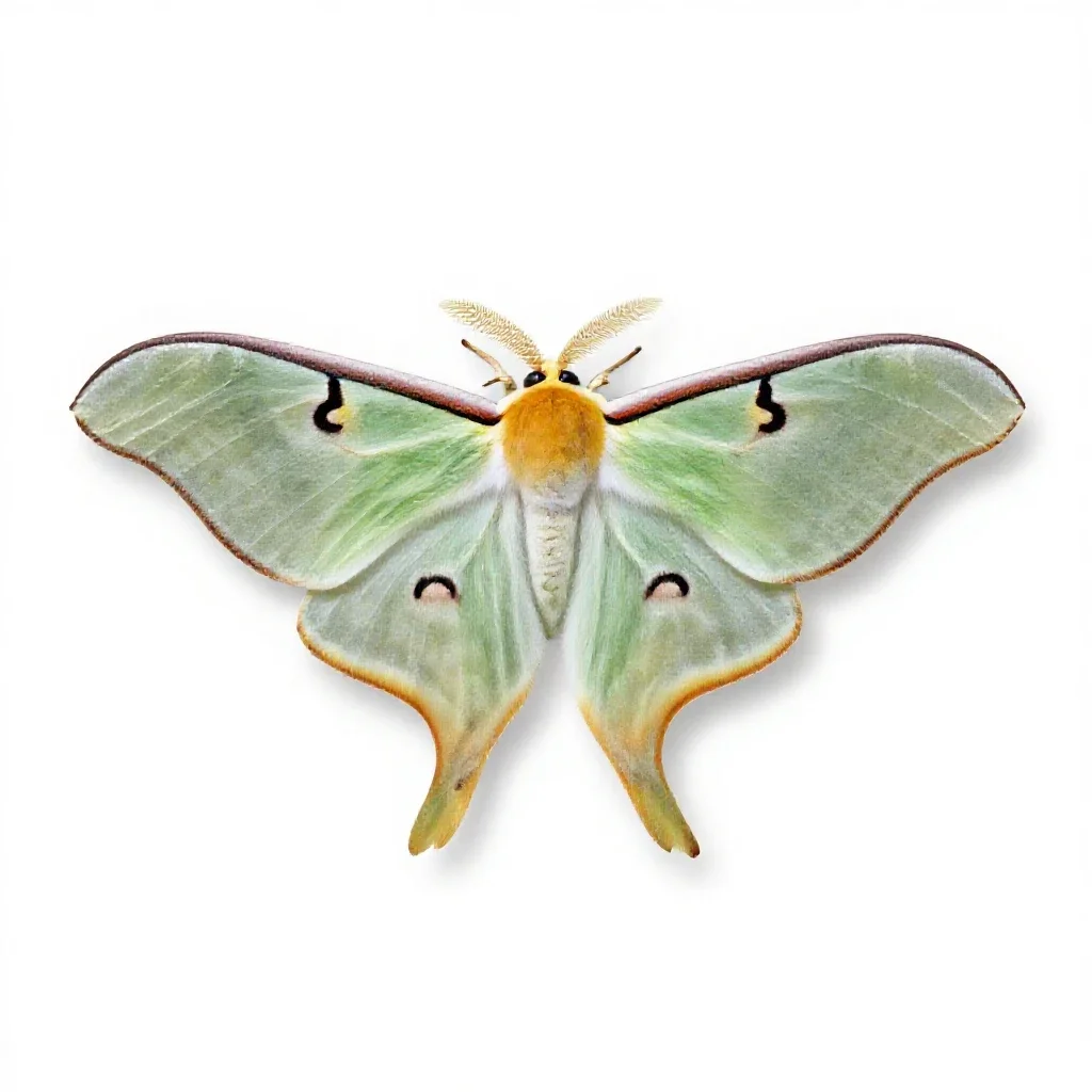 Luna moth isolated on a white background