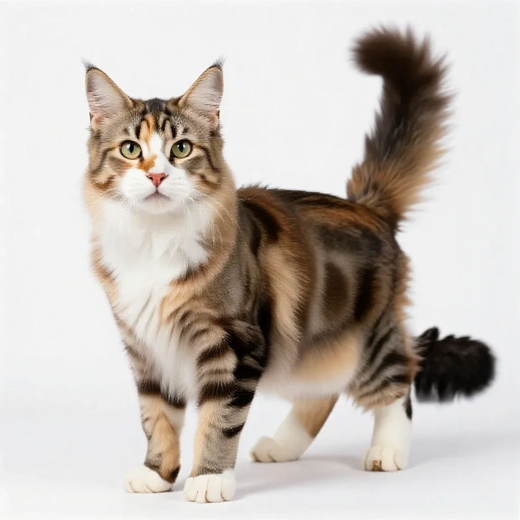 Maine coon cat isolated on a white background