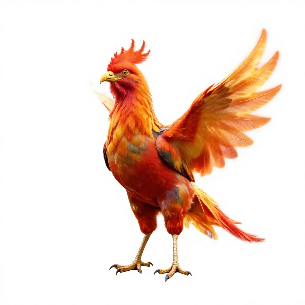 Phoenix in flame isolated on a white background
