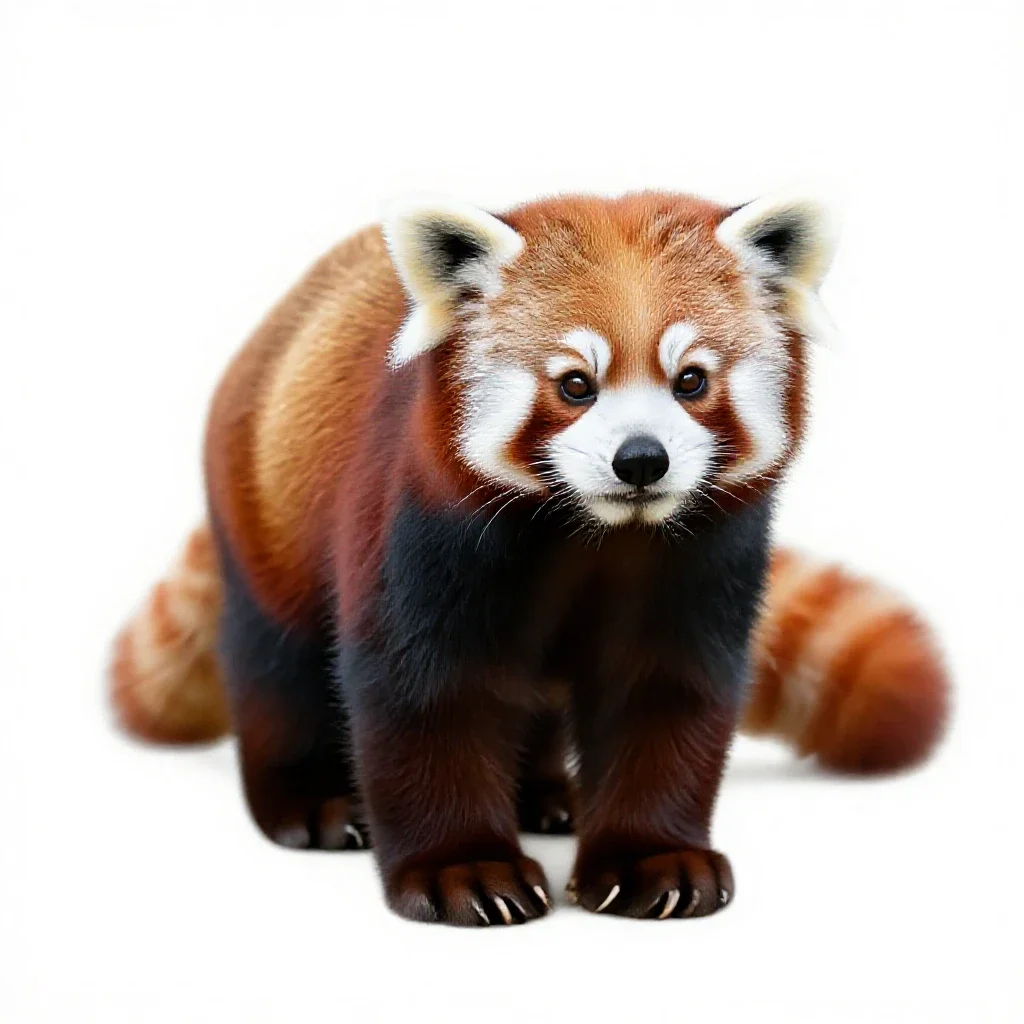 Red panda isolated on a white background
