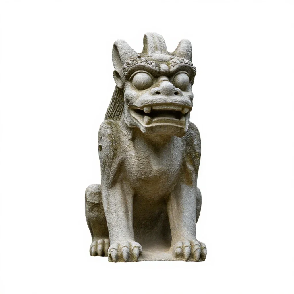 Stone gargoyle isolated on a white background