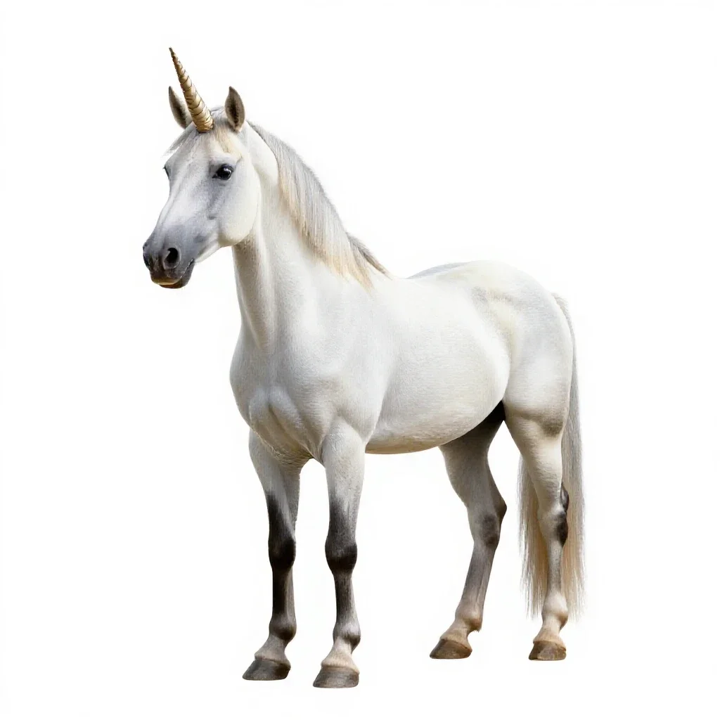 Unicorn at rest isolated on a white background