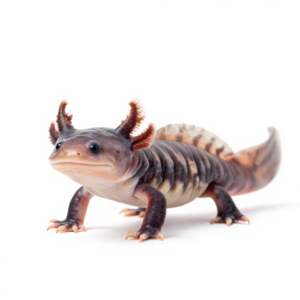 Axolotl isolated on a white background