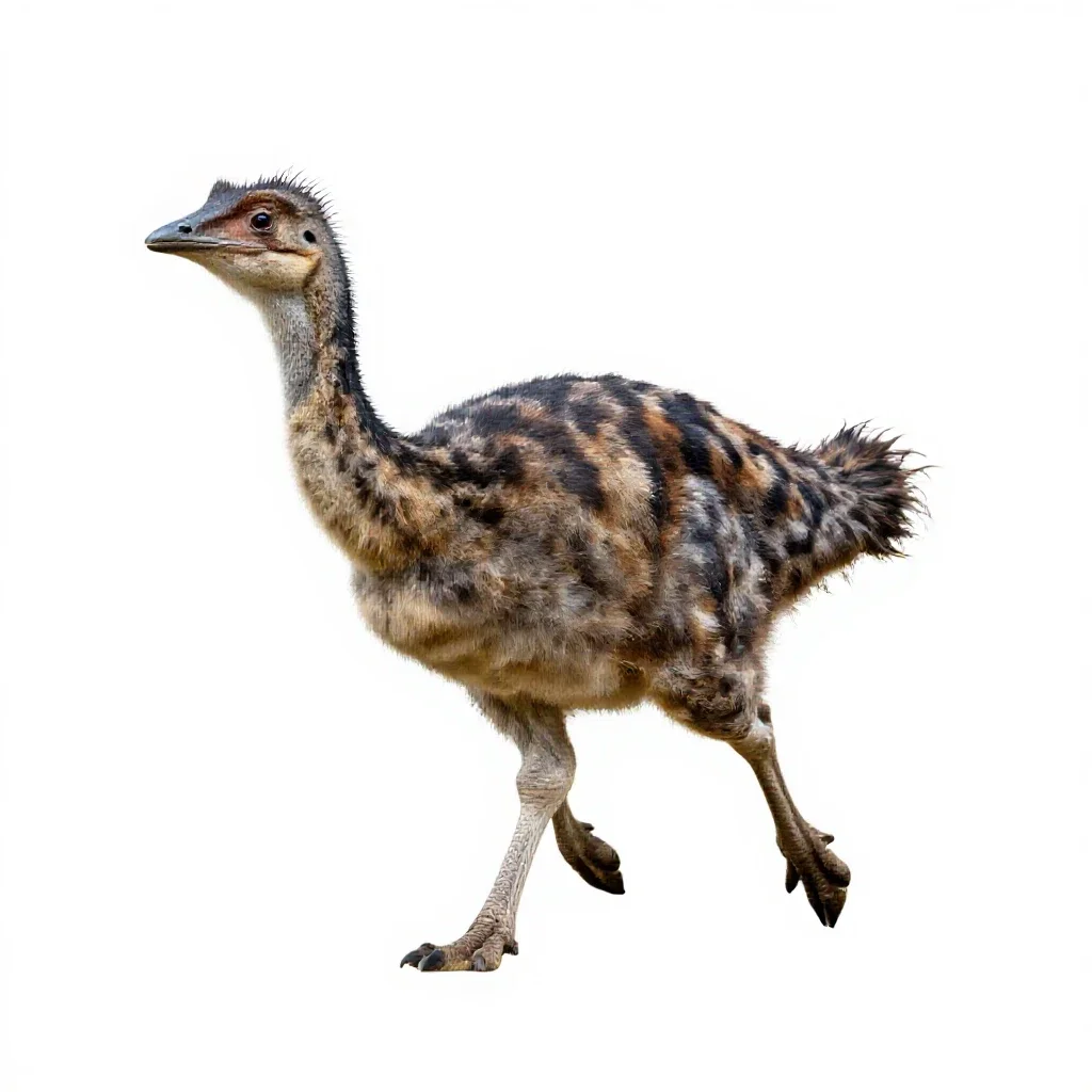 Gallimimus running isolated on a white background