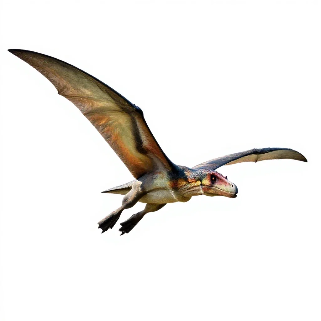 Pteranodon gliding isolated on a white background