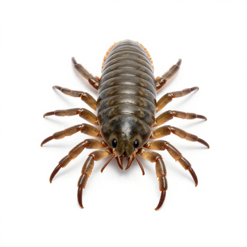 Trilobite on the seafloor isolated on a white background