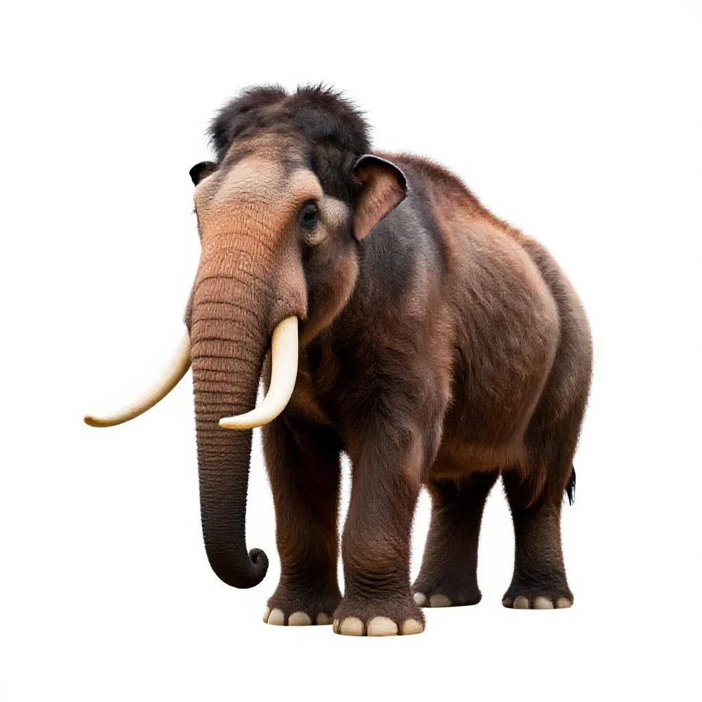 Woolly mammoth isolated on a white background