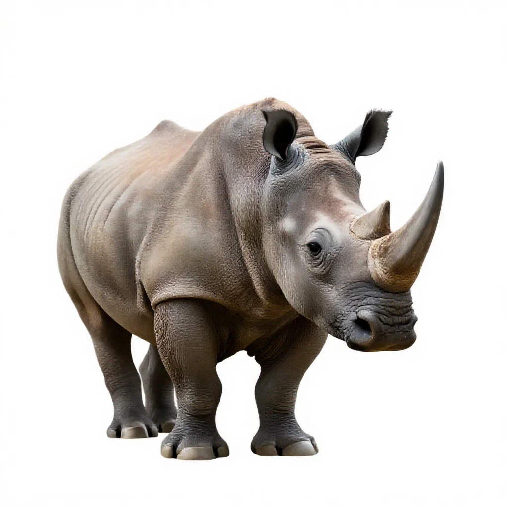 Woolly rhinoceros isolated on a white background