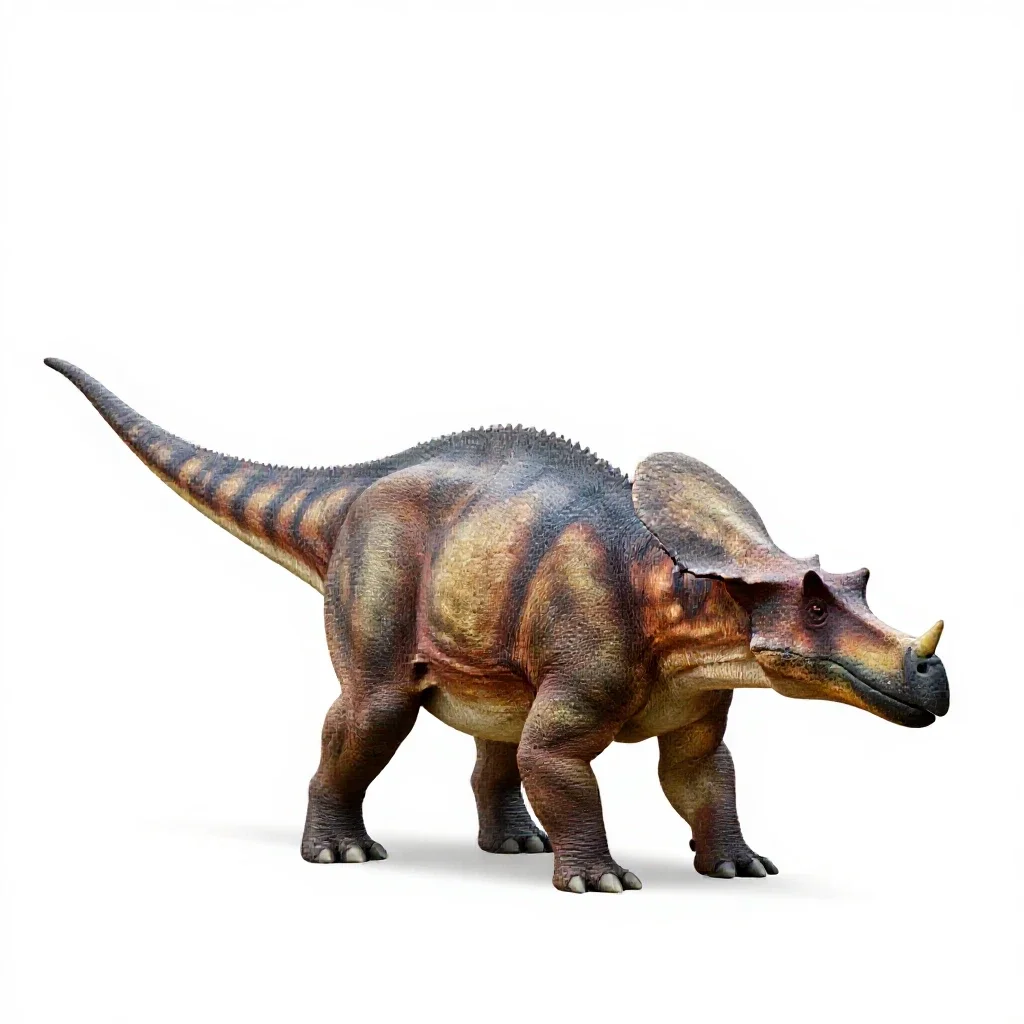Ankylosaurus with its club tail isolated on a white background