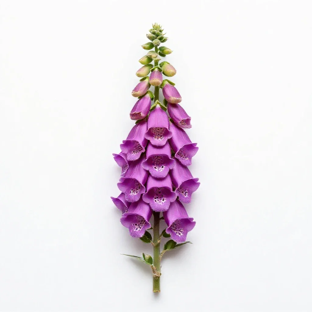 Foxglove spire isolated on a white background
