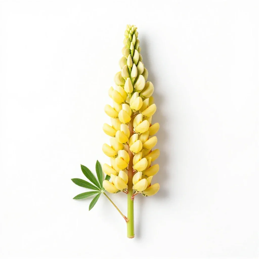 Lupin spike isolated on a white background