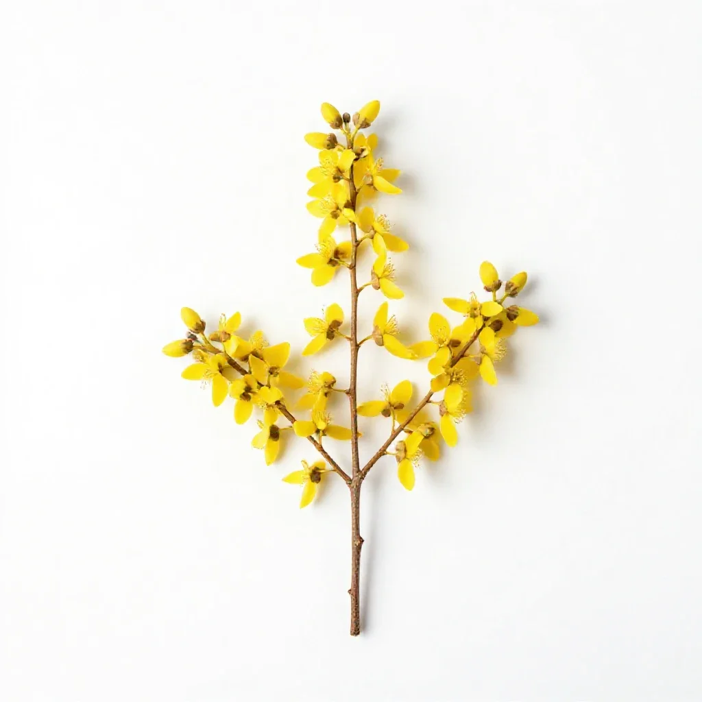 Manuka blossom branch isolated on a white background