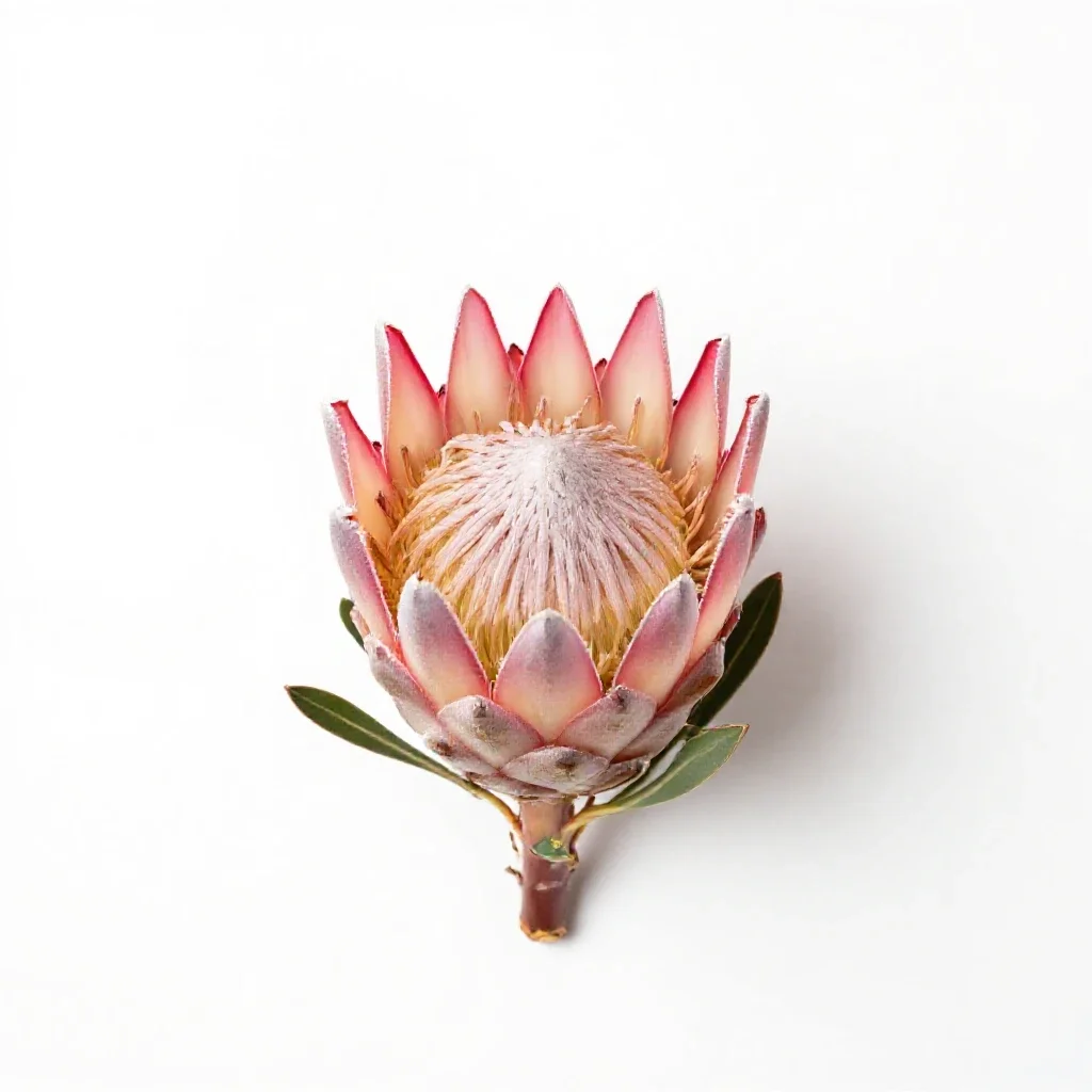 Protea bloom isolated on a white background