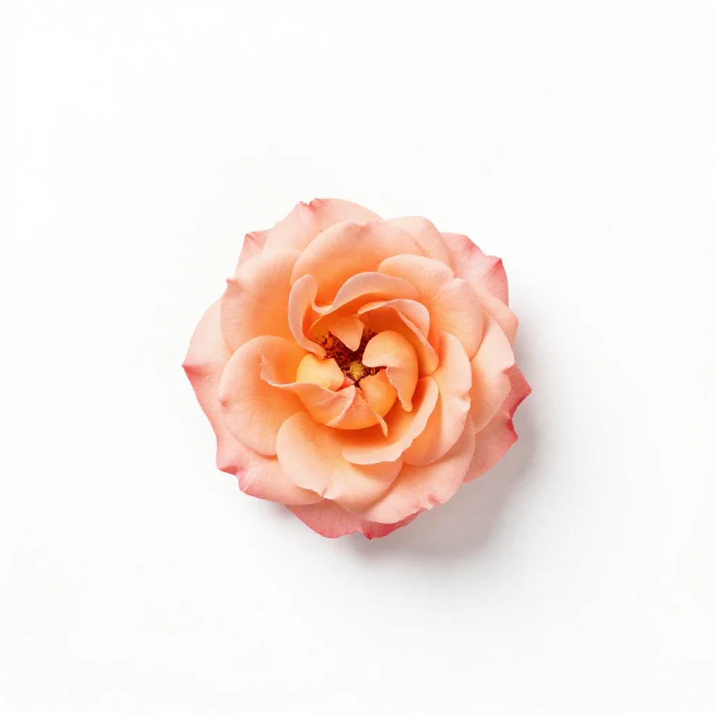 Single garden rose isolated on a white background