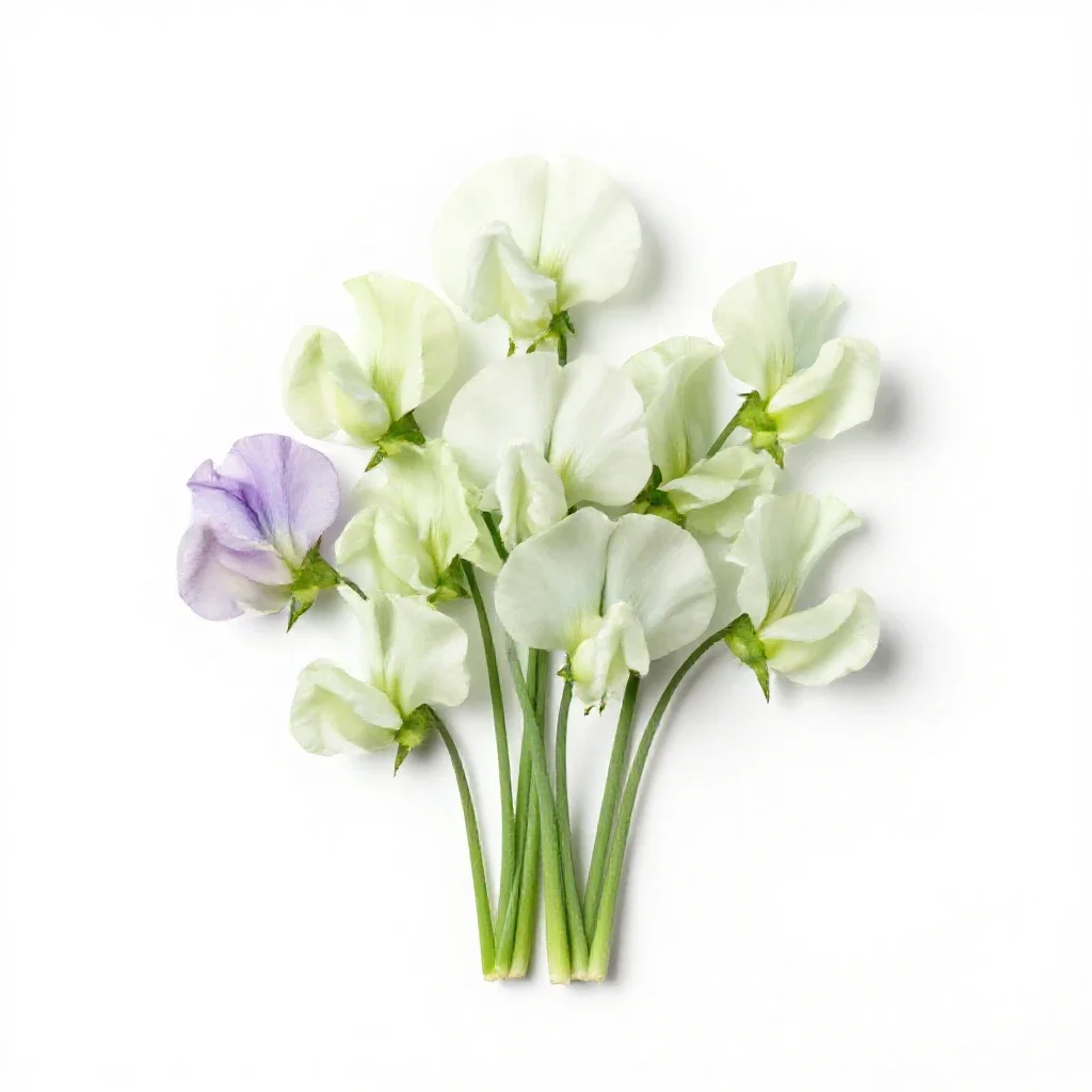 Sweet pea cluster isolated on a white background