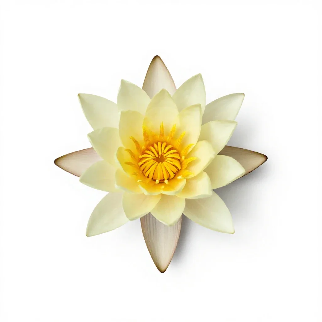Water lily isolated on a white background