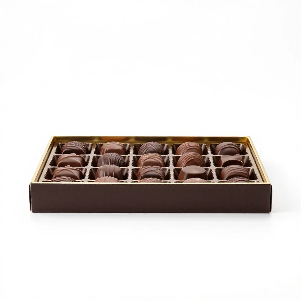 Box of chocolates isolated on a white background