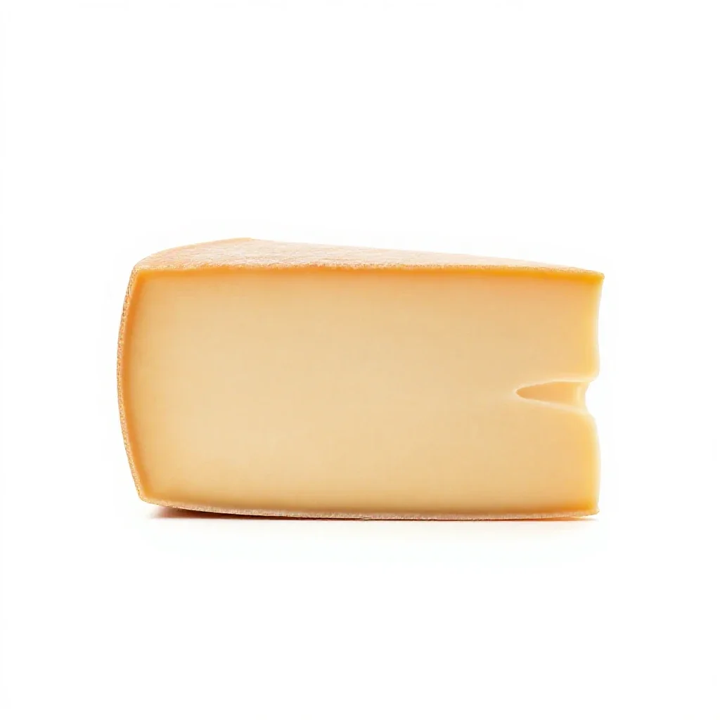Cheese wheel wedge isolated on a white background