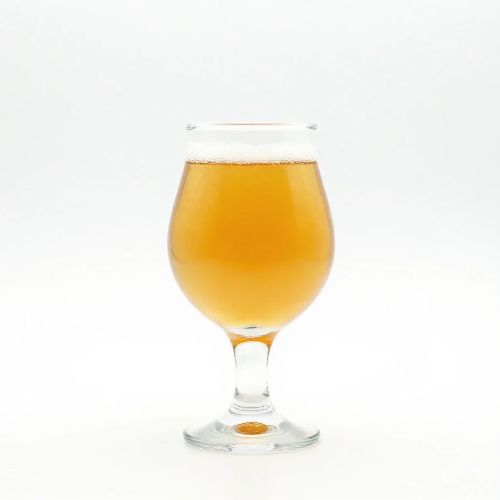 Craft beer in a tulip glass isolated on a white background