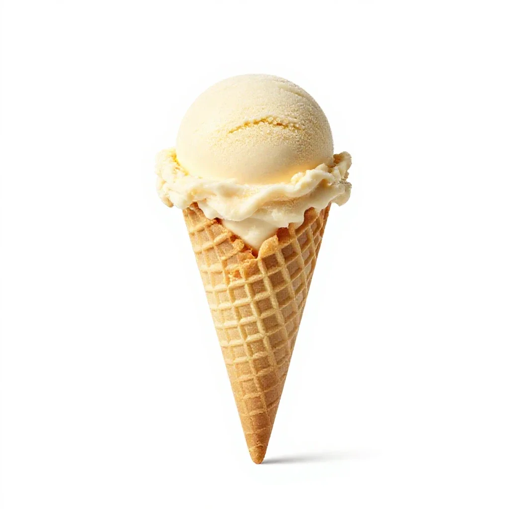Gelato cone isolated on a white background
