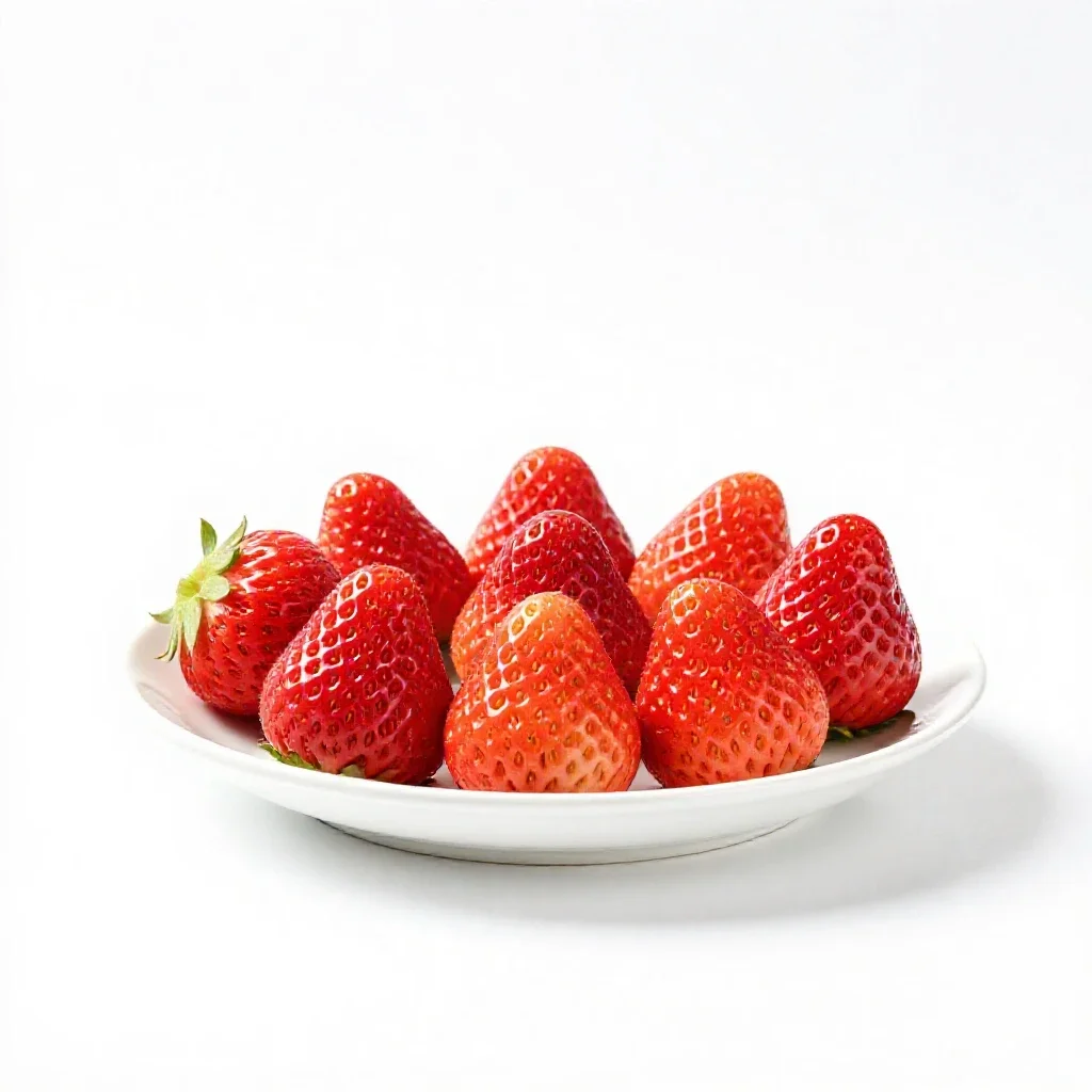 Punnet of strawberries isolated on a white background