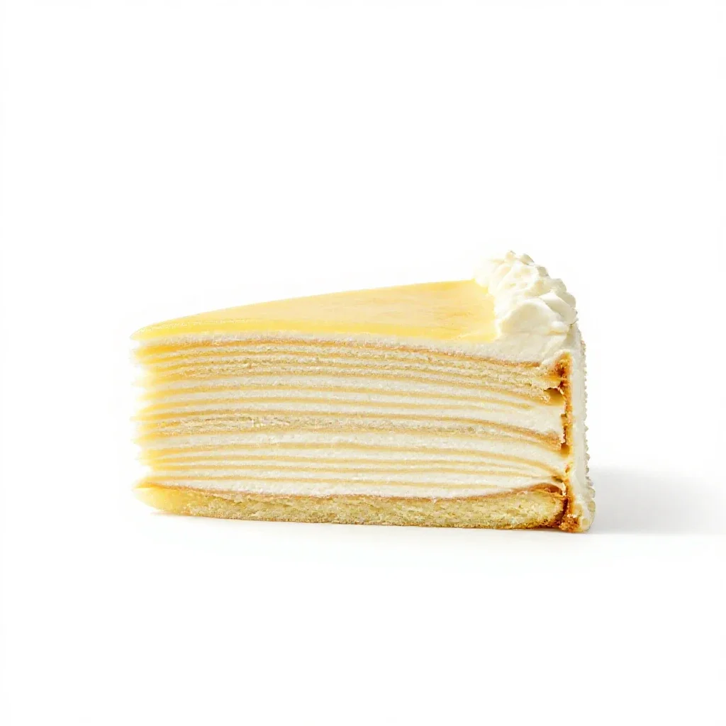 Slice of layer cake isolated on a white background