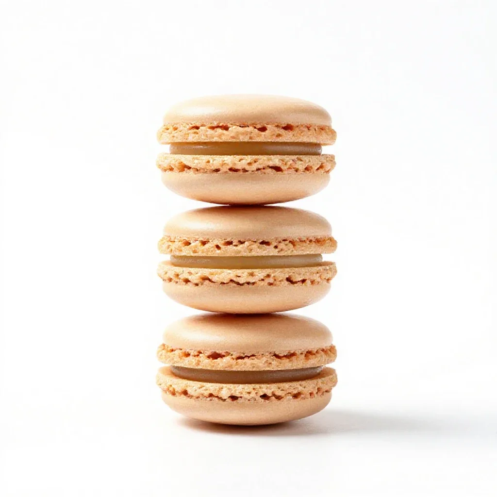 Stack of macarons isolated on a white background