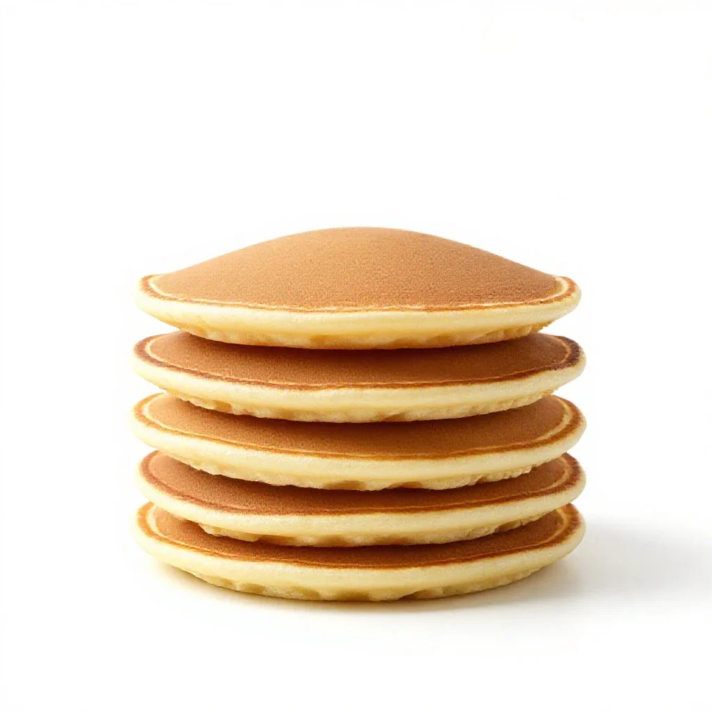 Stack of pancakes isolated on a white background