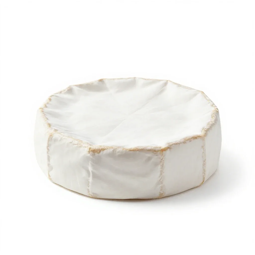 Wheel of brie isolated on a white background