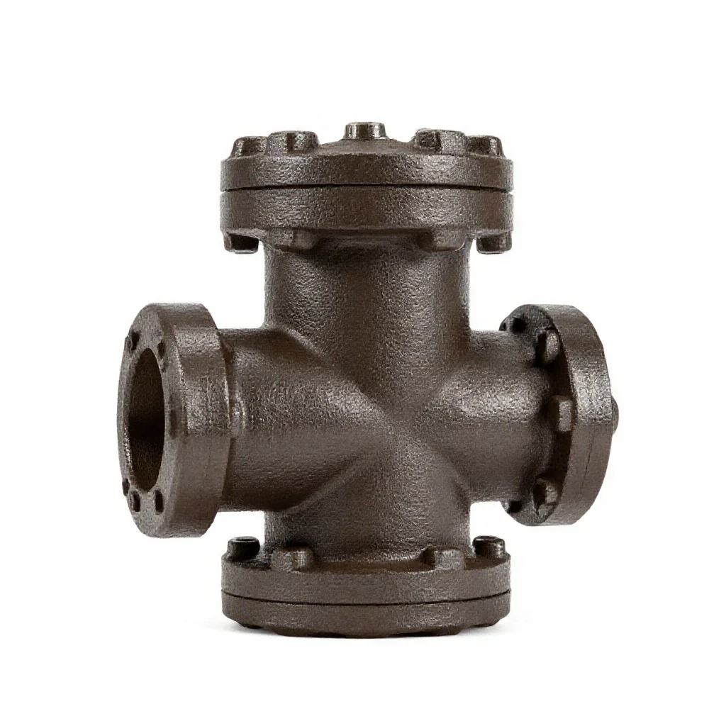 Cast iron pipe flange isolated on a white background