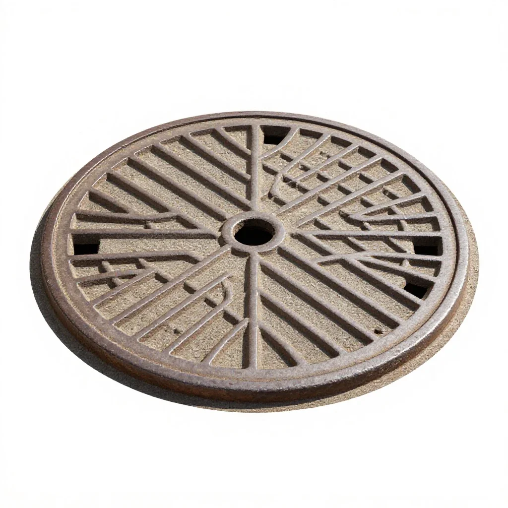 Manhole cover isolated on a white background