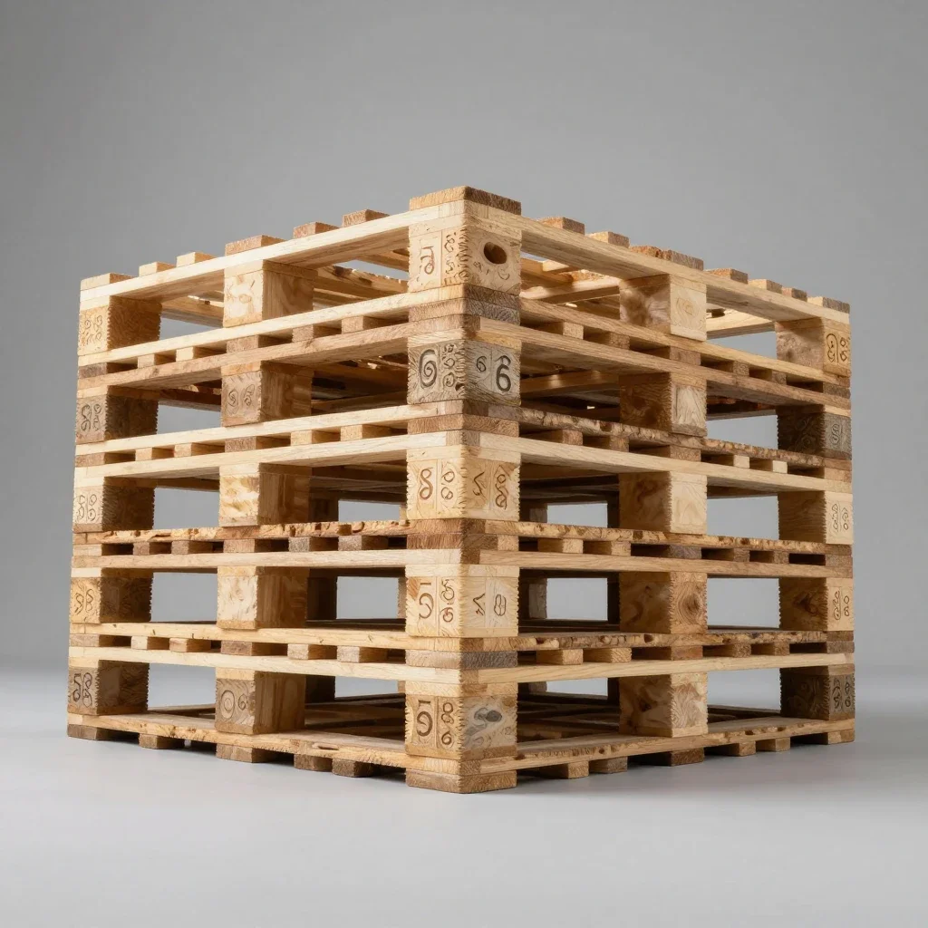 Stacked euro pallet isolated on a white background