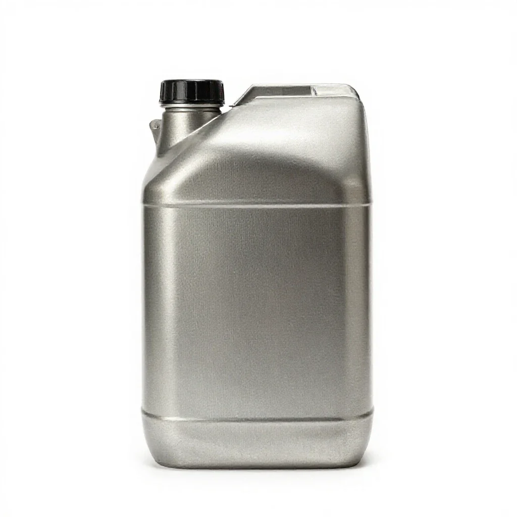 Steel jerry can isolated on a white background