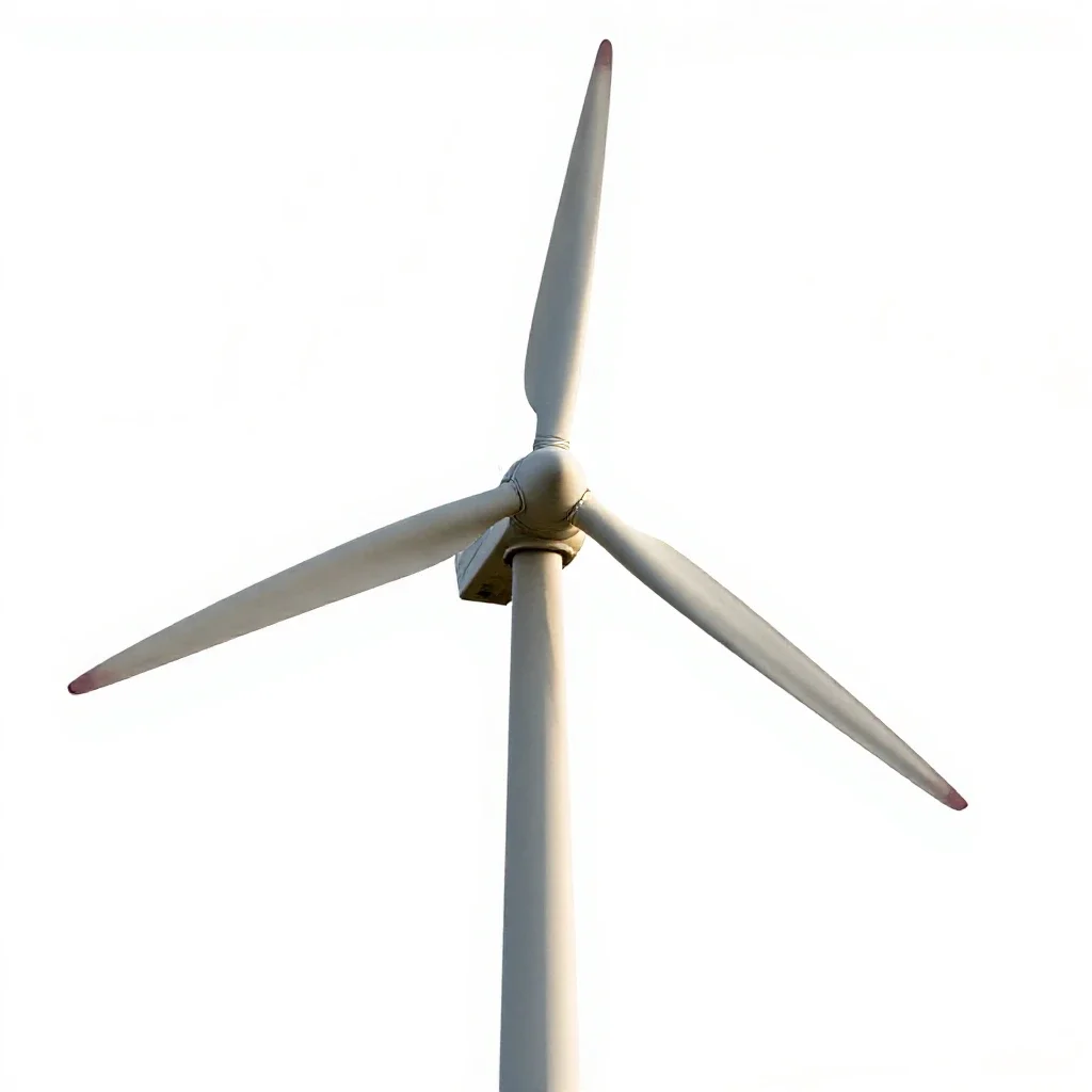 Wind turbine nacelle model isolated on a white background