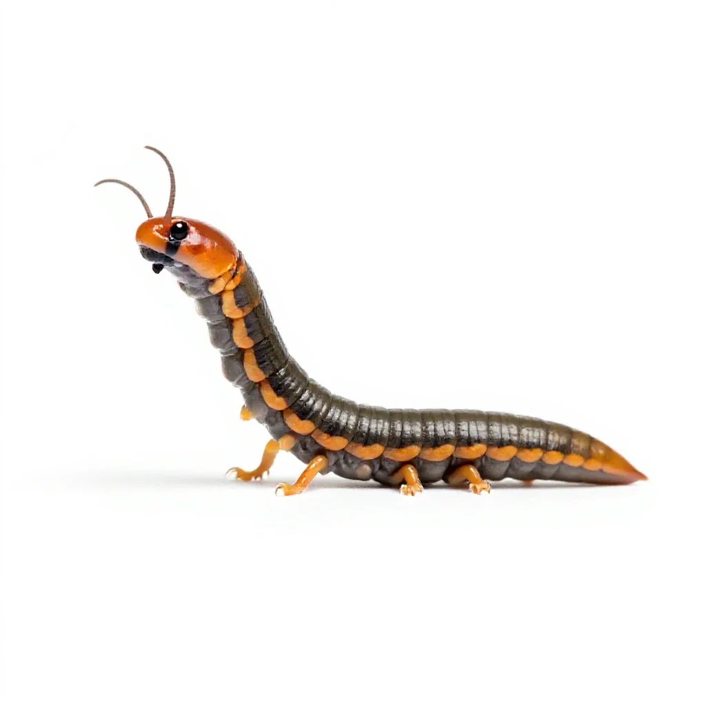 Centipede isolated on a white background