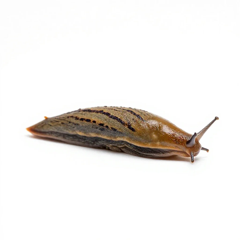Garden slug isolated on a white background