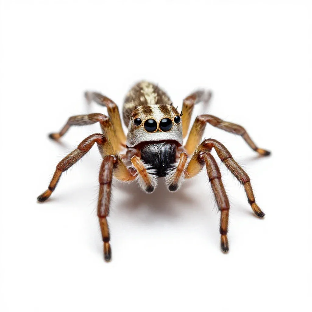 Jumping spider isolated on a white background