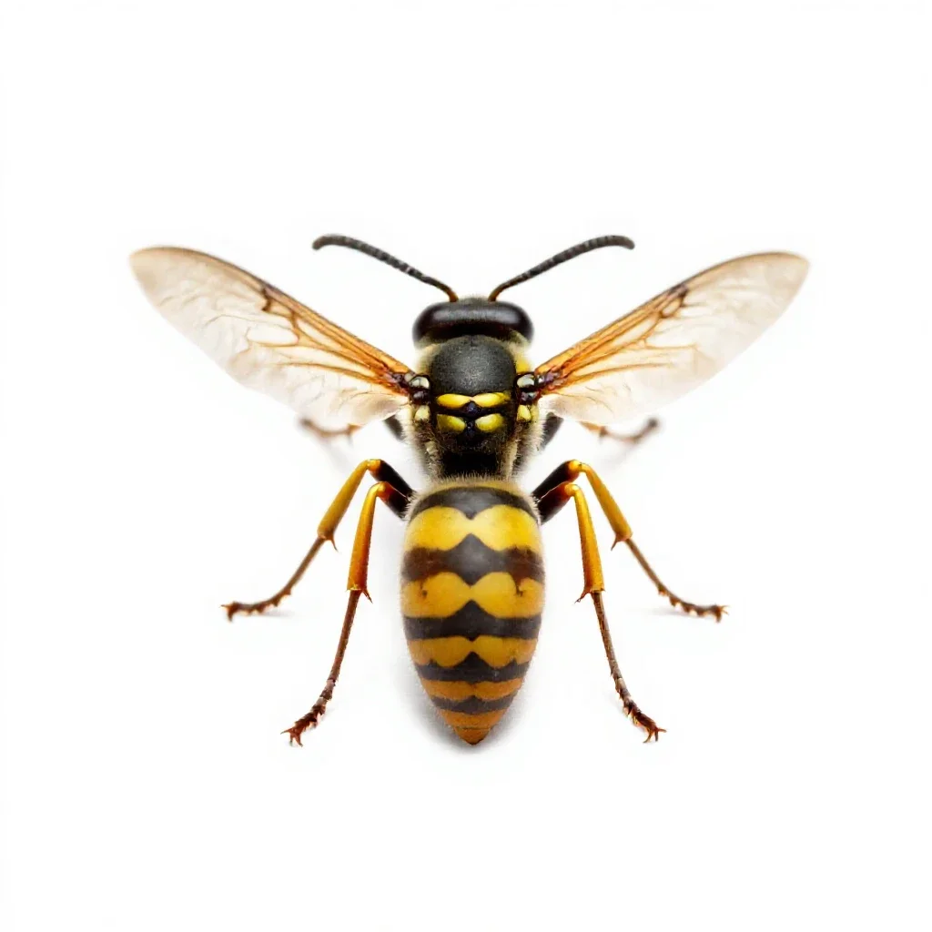 Paper wasp isolated on a white background