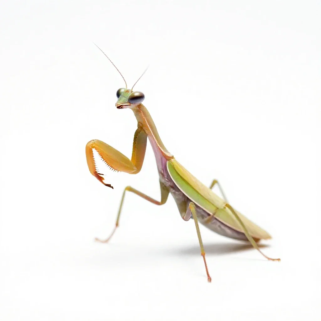Orchid mantis isolated on a white background