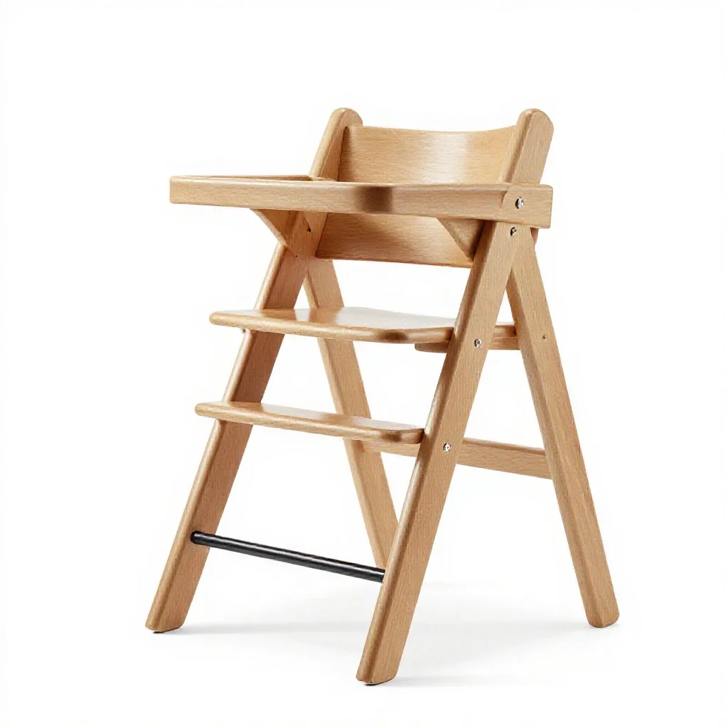 High chair in bentwood isolated on a white background