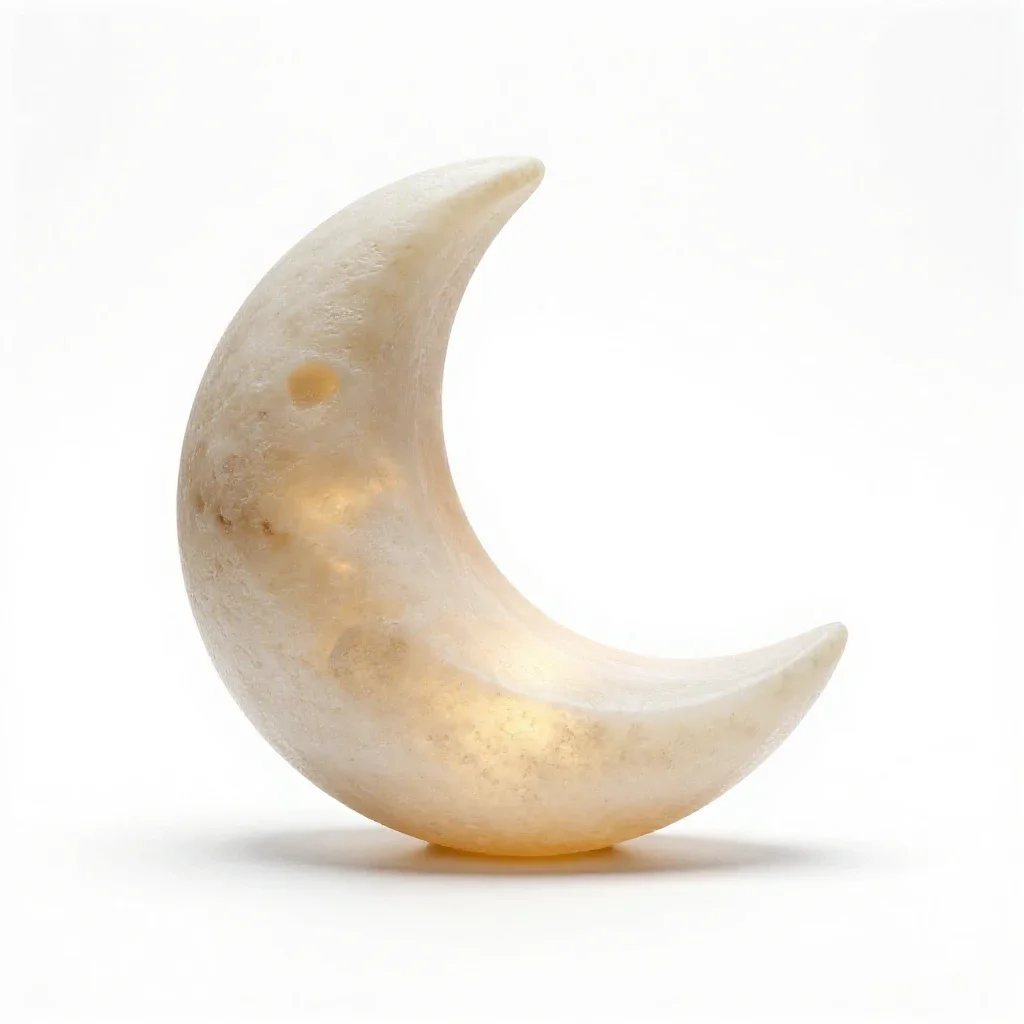 Night light shaped like a moon isolated on a white background