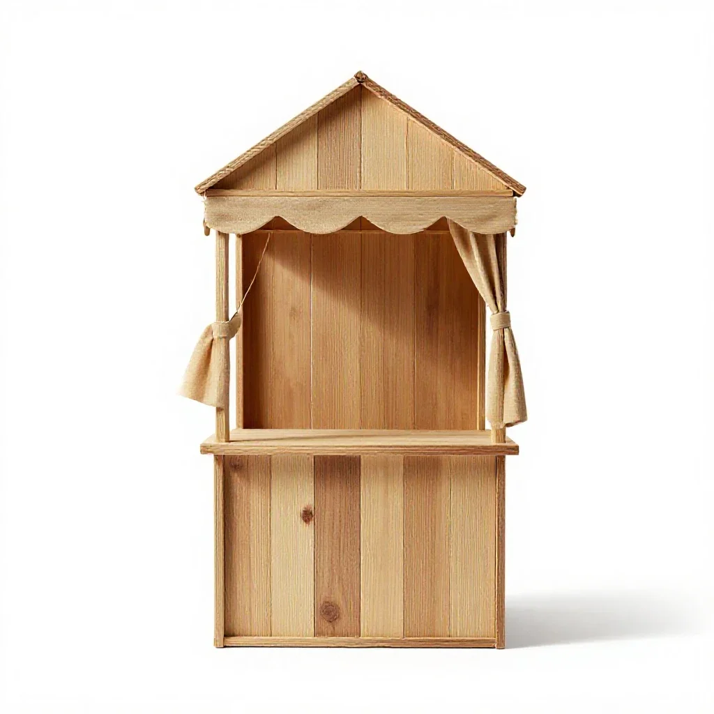 Puppet theatre isolated on a white background